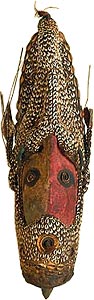 Mei Mask, Iatmul, About 1920, Wood, fibers, metal, shells, hair