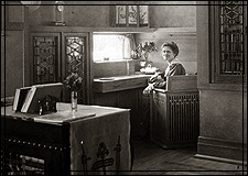 Edna Purcell in Writing Nook, The Edna S. Purcell House (now the Purcell-Cutts House), 1913